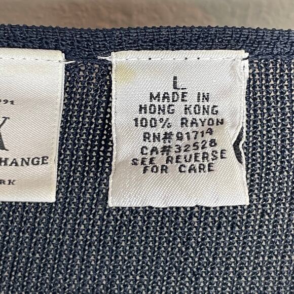 A/X Armani Exchange Midnight Blue Knit Jersey Cardigan Eye‎ Hook Size L - Picture 5 of 5